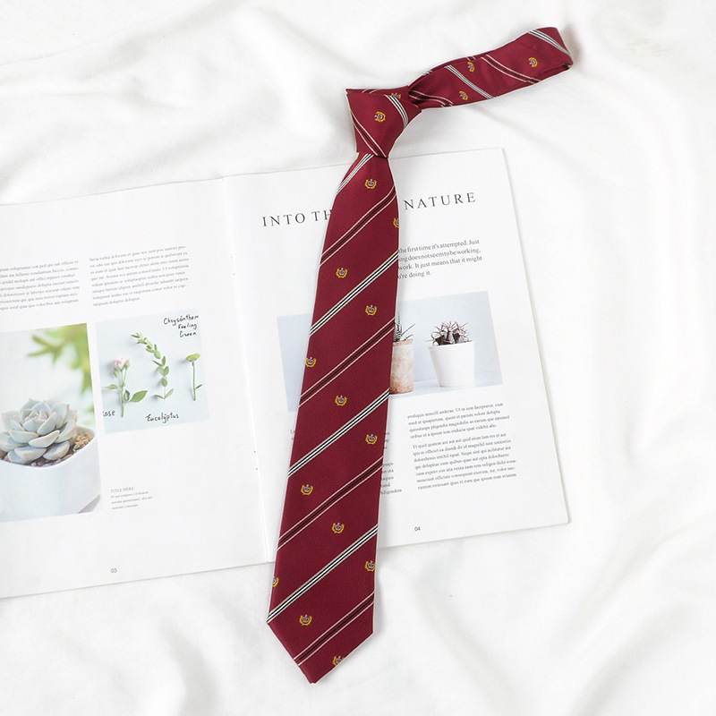 Camicia a righe da uomo DK JK, decorazione uniforme scolastica, stile college, cravatta annodata a mano, da donna_voghion.com