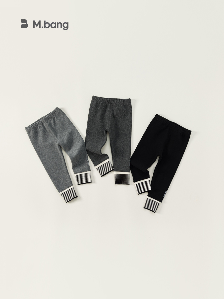 Babycity polainas de los niños 2024 primavera niñas simples pantalones a rayas pantalones recortados pantalones QK22003