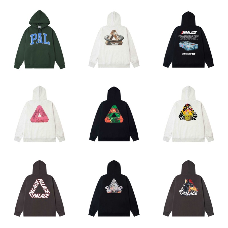 25 Cross-Border Palace British-Style Trendy Brand Heavyweight Terry Triangle Print Unisex Loose Hooded Sweatshirt Long-Sleeve Jacket
