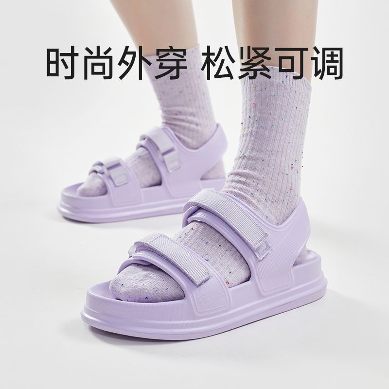 女性用の厚底ベルクロサンダル、夏のアウターウェア、滑り止めEVAサンダル、ビーチ用の柔らかいソール|undefined
