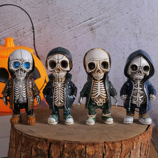 Amazon Hot Selling Halloween Skeleton Figurines Fashionable Creative Ghost Festival Atmosphere Scene Decoration Props Mini