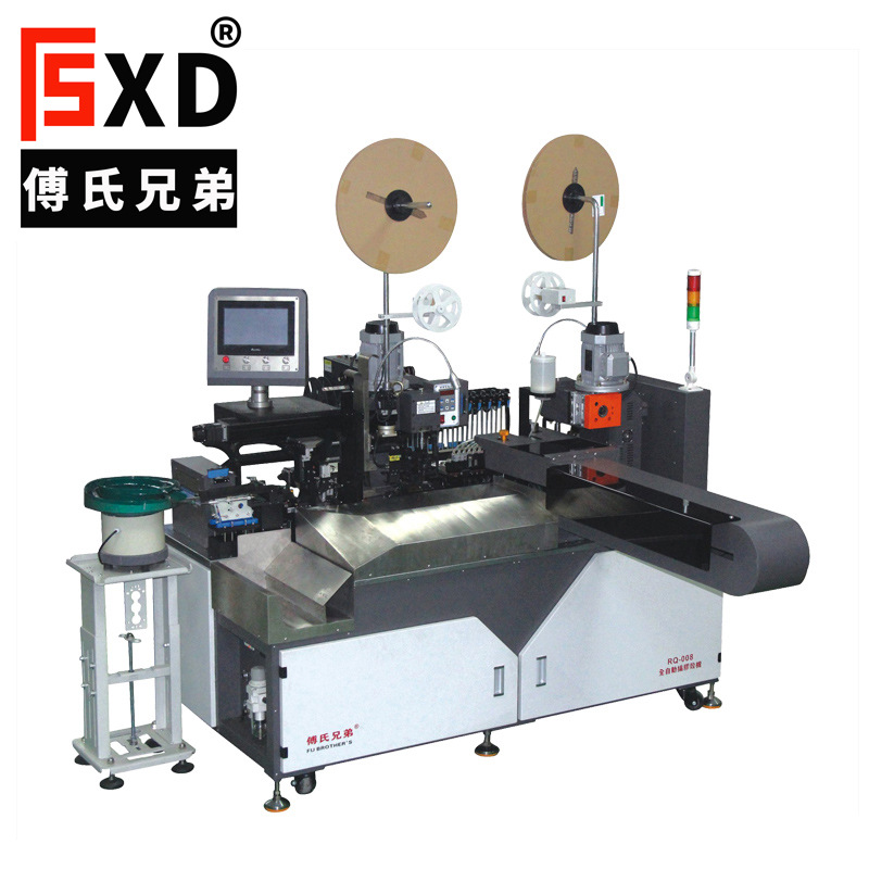 厂家全自动双端穿胶壳机裁线扭线插壳打端压接机自动端子插壳沾锡