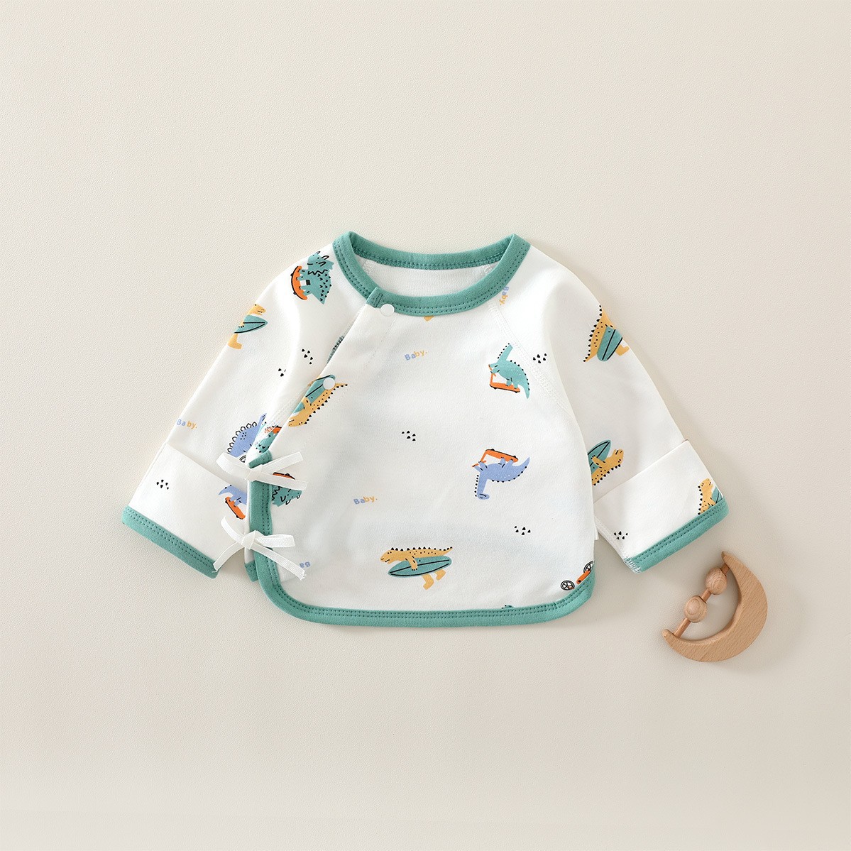 Ropa de media espalda recién nacido Four Seasons Algodón puro sin hueso bebé camisa de media manga bebé monje ropa Pijamas