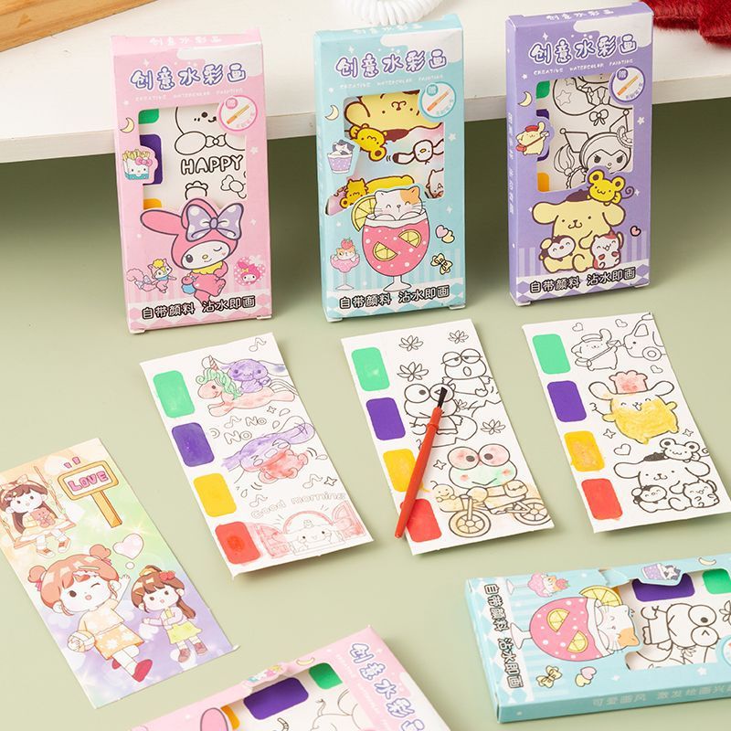 子供用水彩画、クリエイティブなスクラッチオフ絵画、落書きノート、水で絵を描く、ぬり絵、顔料付きガッシュブック|undefined