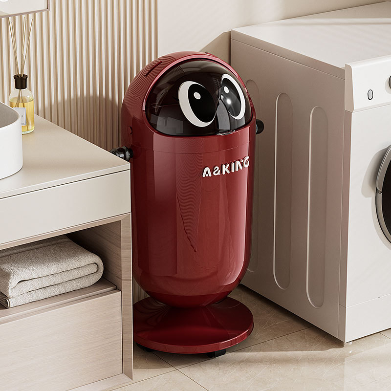 Fuente de fabricación de contenedores de basura de tapa invertida nuevos contenedores de basura domésticos de alta capacidad de doble barril con rodas sanitarias con cesta de papel alta