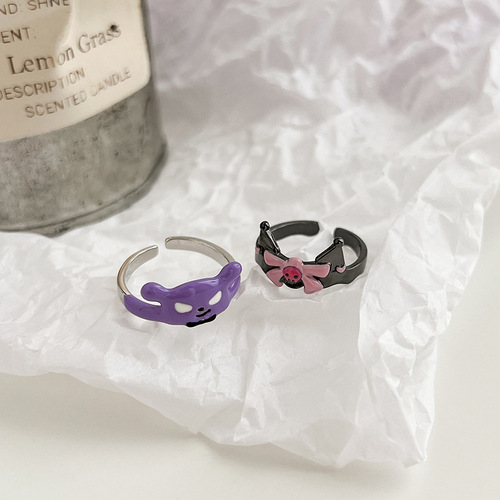 Cute Kuromi Ring~Girls niche unique design bestie open ring couple decoration fashionable personalized finger