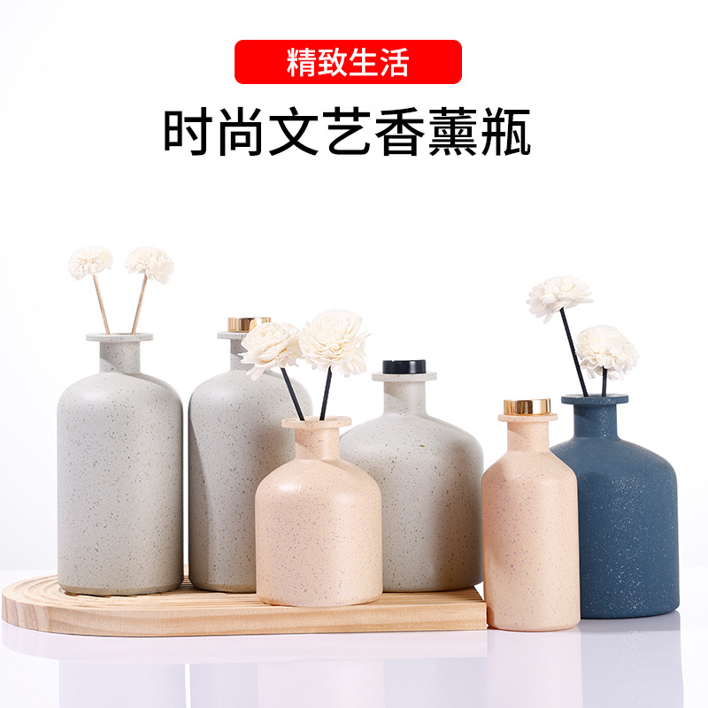 Non-fire Aroma Bottle Empty Bottle Belly Aroma Bottle Toilet Indoor Rattan Dried Flower Essential Oil Aroma Glass Bottle Ornaments