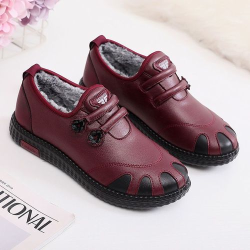 New winter women's cotton shoes for middle-aged and elderly mothers, one-legged snow boots, thickened with velvet, warm, comfortable and non-slip