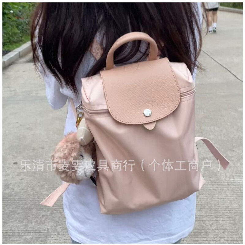 French Longchamp Bag 70Th Anniversary Foldable Backpack Large Capacity Nylon Waterproof Backpack Embroidered Trendy Brand Women's Bag French Longchamp Bag 70Th Anniversary Foldable Backpack Large Capacity Nylon Waterproof Backpack Embroidered Trendy Brand Women's Bag