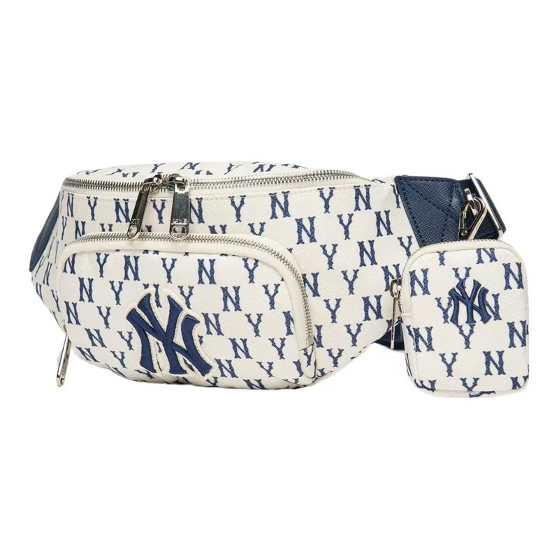韓国 MLB フルプリント デジタル ウエストバッグ 男女兼用 NY 老眼刺繍 フルラベル シングルショルダー クロスボディ チェストバッグ|undefined