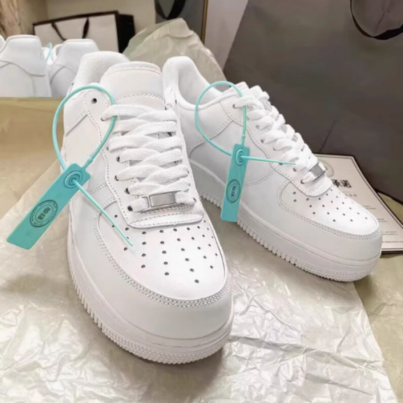 Cross-Border Foreign Trade Putian Air Force One Men's and Women's Pure White Af1 Low-Top White Shoes, Official Wheat-Colored Sneakers, Trendy