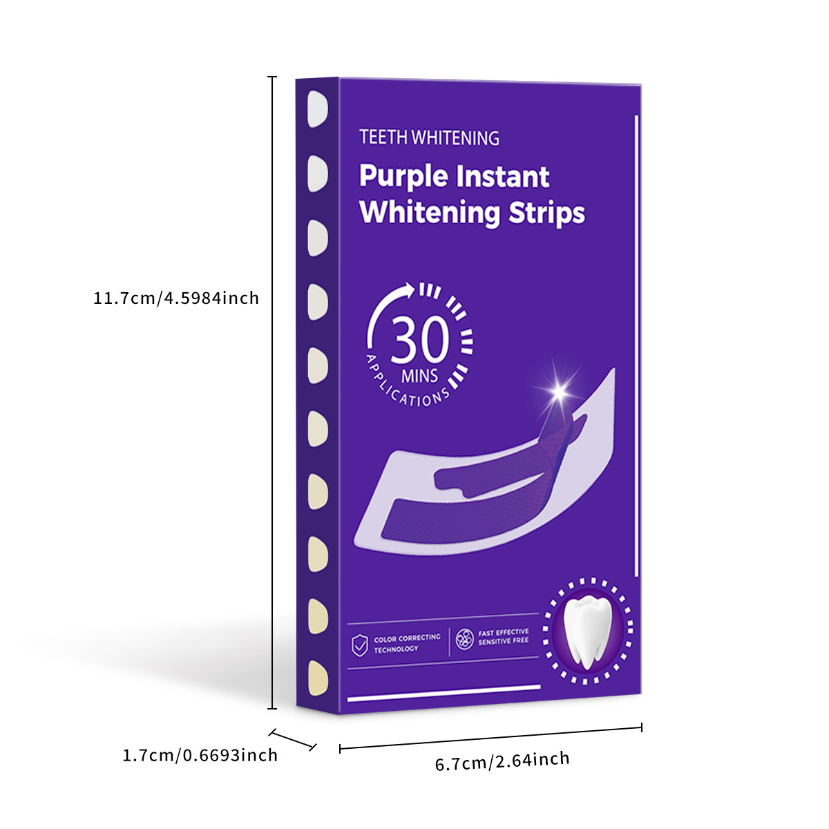 Grenzüberschreitender neuer V34 Violett Zahnaufhellungsstreifen Whitening Strips Zahnbleaching-Streifen aufhellend entgelbend leuchtend weiße Zahnstreifen