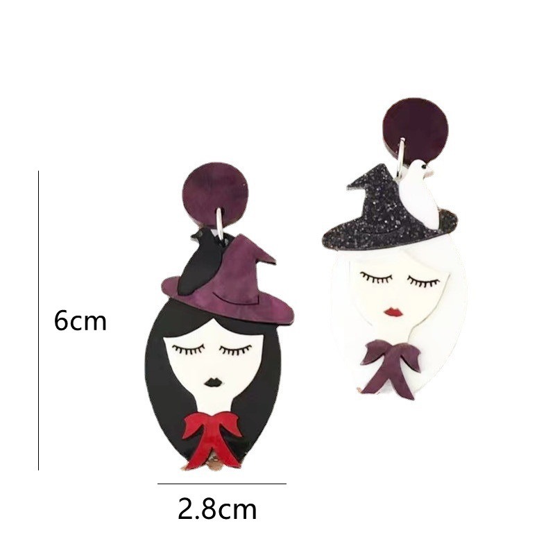 15g Weight Drop Earrings Classification 1 Pair Exaggerated Cartoon Character Patchwork Arylic Drop Earrings