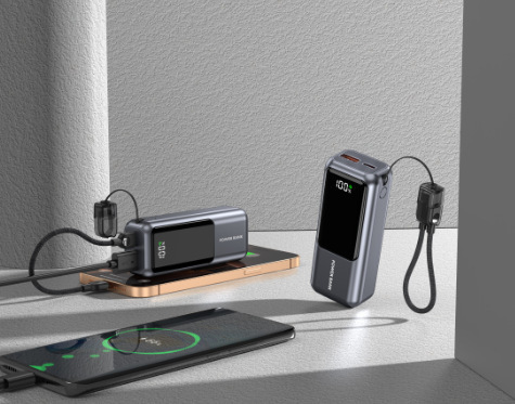 新しいコンパクトな内蔵ワイヤーパワーバンク 10000 mAh デジタルディスプレイ 22.5 W 超高速充電ポータブル電源|undefined