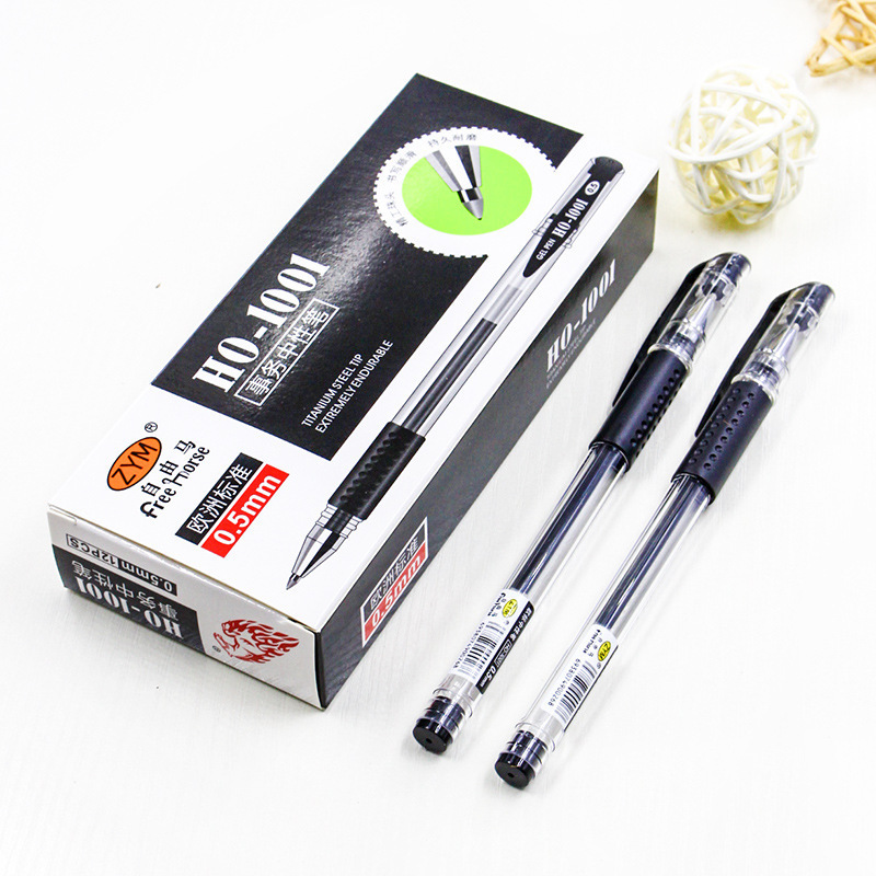 Free horse 1001 sign pen gel pen quick-drying ink students with 0.5mm ink black red and blue pen Free horse 1001 sign pen gel pen quick-drying ink students with 0.5mm ink black red and blue pen