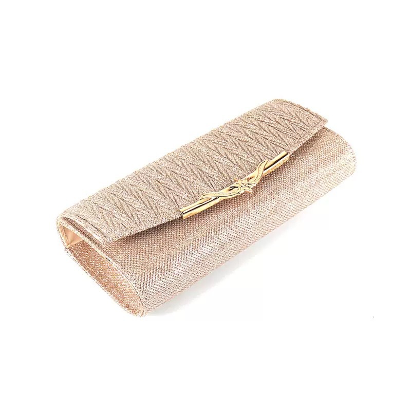Cross-Border New Factory Direct Metal Women's Evening Bag Shiny Pleated Luxury Portable Round Bottom Crossbody Clutch - Thumbnail 6