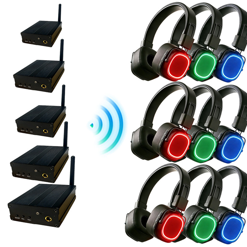 2026 New Silent Disco Glowing Headphones Suitable for Bar Parties, One-To-Many Silent Earphones