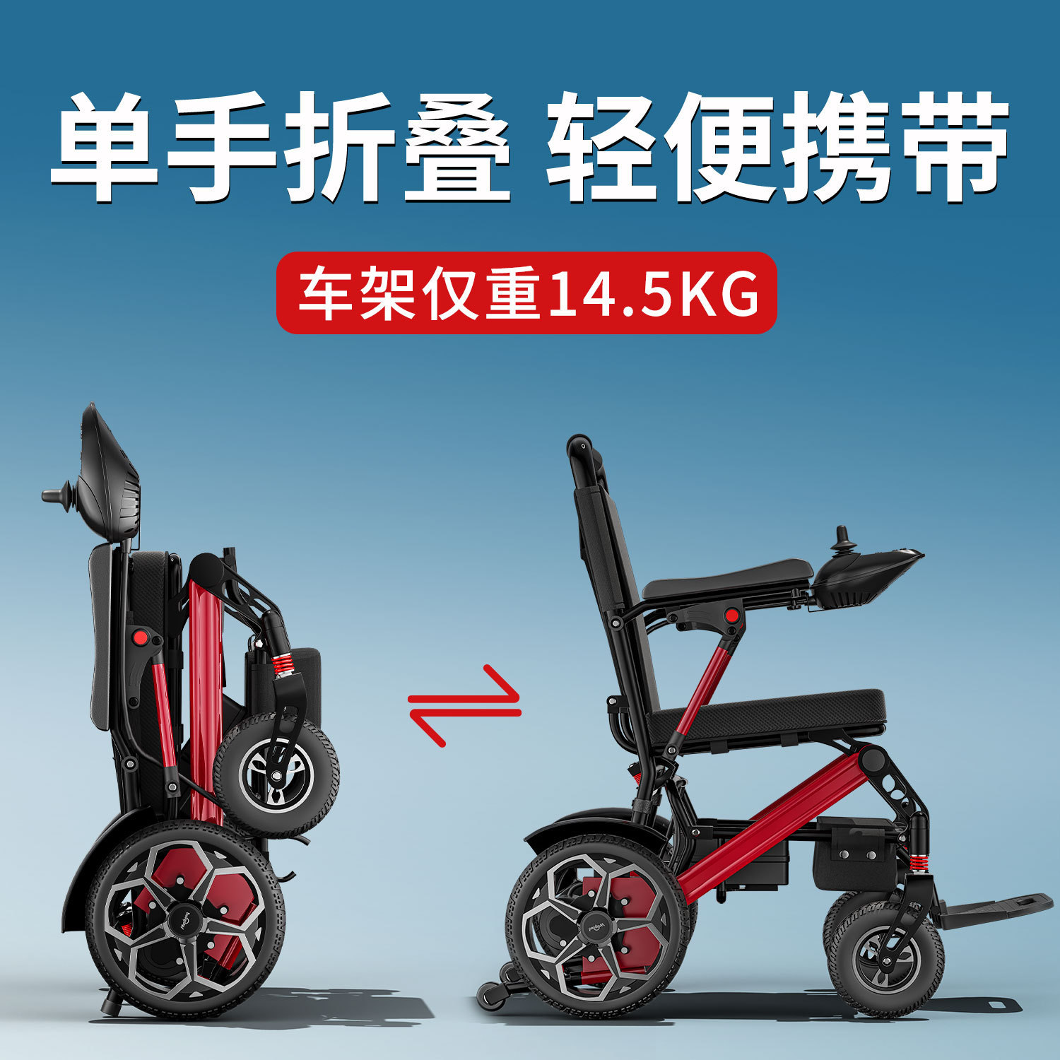 Electric Wheelchair, Intelligent, Fully Automatic, Foldable, Lightweight, Luxury, Multi-Functional, Small Four-Wheel Scooter for the Elderly