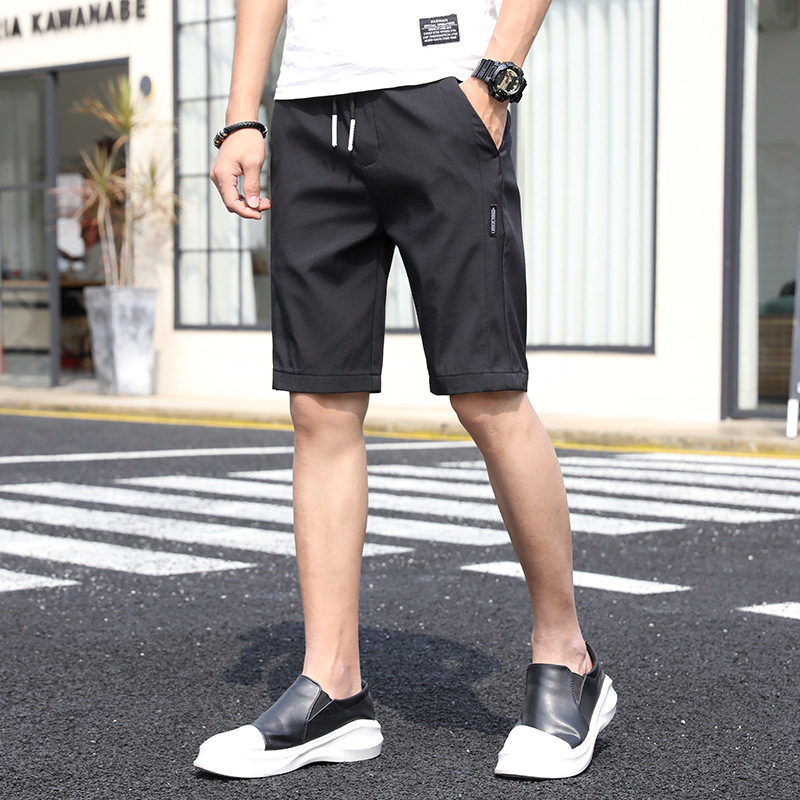 Summer Ice Silk Ultra-thin Middle Pants Men's Loose Track Pants Casual Breeches Beach Shorts Men's Shorts