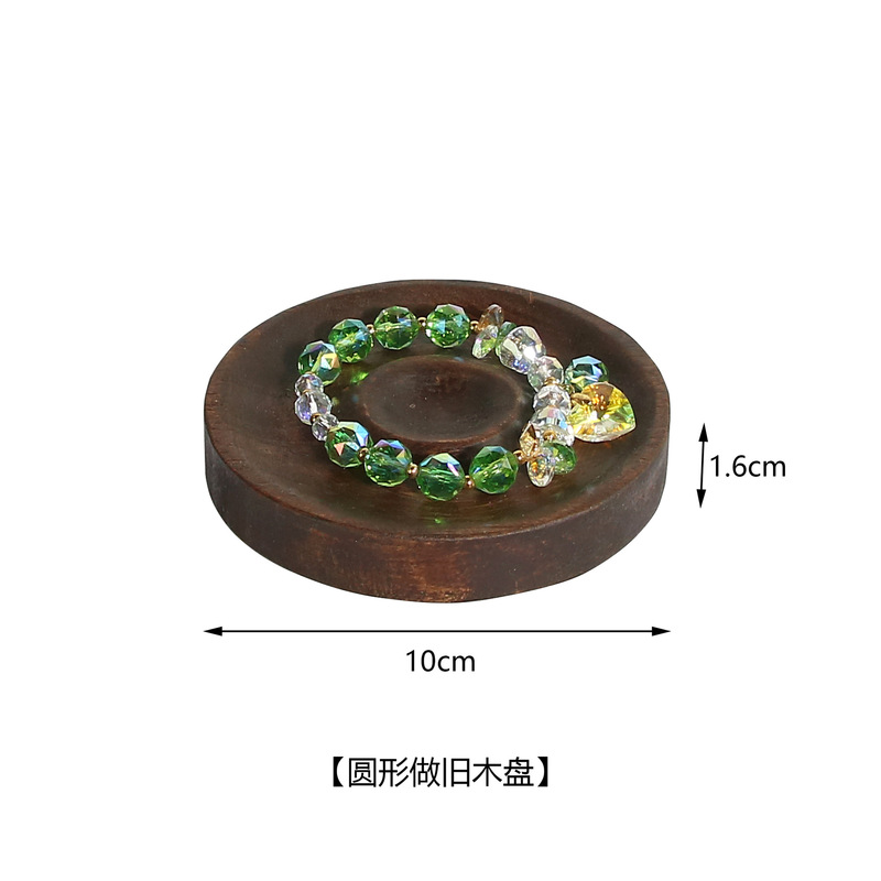 跨境创意首饰架 胡桃色做旧复古展示架 套装项链耳钉手链珠子托盘|undefined