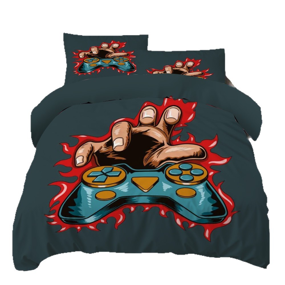 Impresión digital transfronteriza abrasión edredón juego de deportes electrónicos kits textiles suaves pro-piel TEMU / JIT