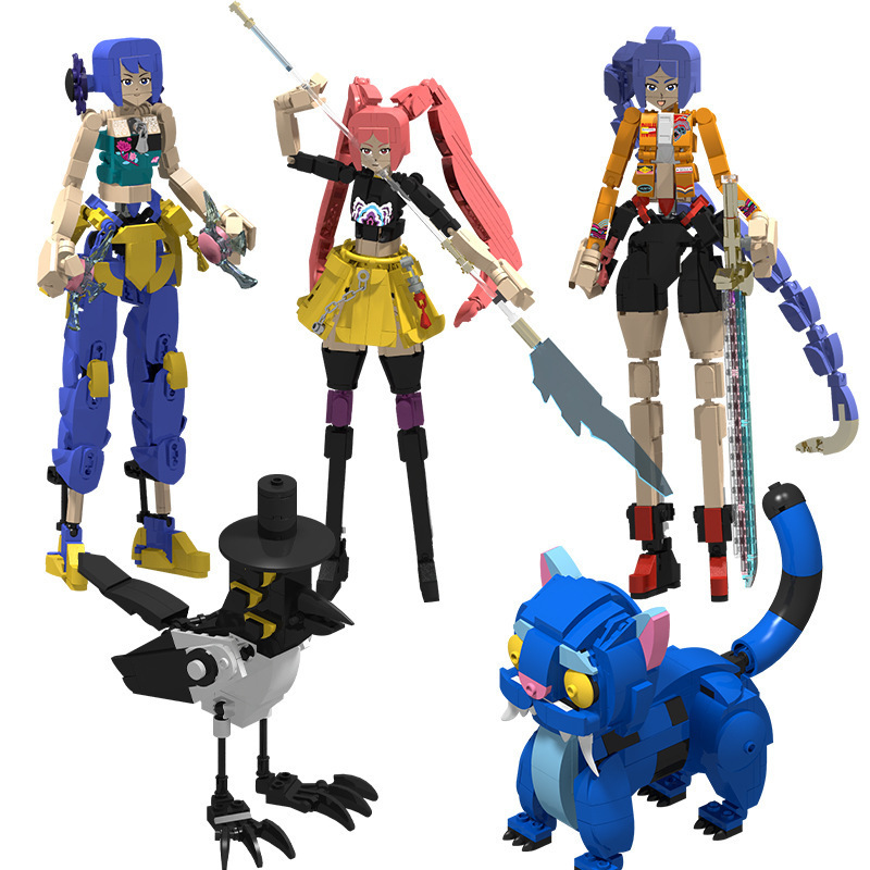 跨境新品猎魔女团积木KPop Demon Hunters 鲁米拼装玩具模型手办|undefined