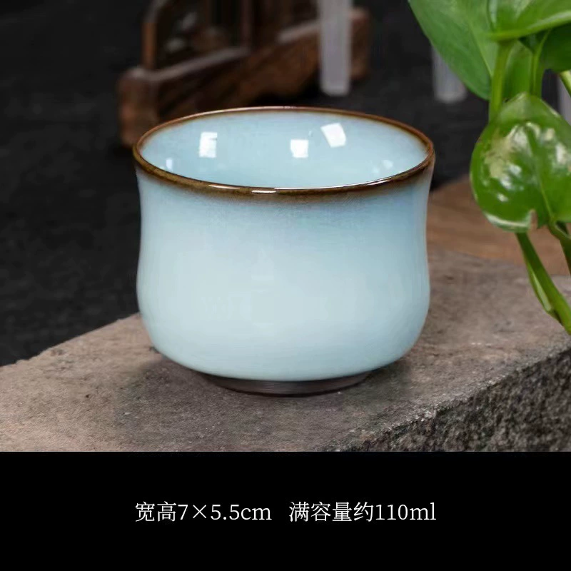 Jun kiln official kiln tea cup iron tire master cup can open a large product cup kiln, ceramic hand pull single cup tea set