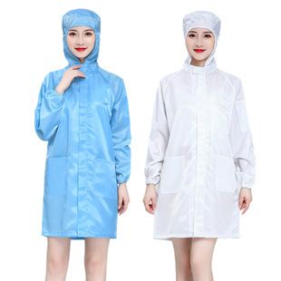 Factory direct supply anti-static coat hooded suit collar zipper dust-free work clothes electrostatic clothing embroidered LOGO postage