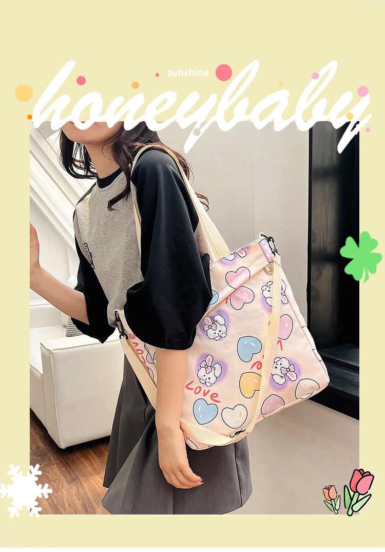 Large-capacity single-shoulder crossbody handbag, A4 for primary and secondary school students' after-school tutoring, cute cartoon interest class, super adorable crossbody bag full figure