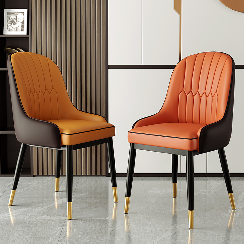 Sillas de comedor de lujo ligero transfronterizo AliExpress sillas de comercio exterior restaurantes italianos sillas de hotel respaldadas sillas de mesa de comedor nórdicas image 3