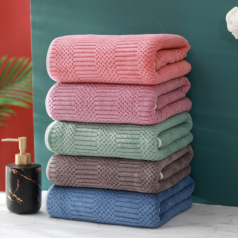 Luxurious Coral Fleece Bath Towel Soft Super Absorbent Gift Towel_voghion.com