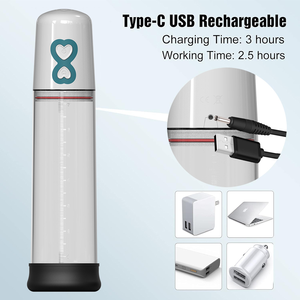 Men’s Vacuum Trainer Cup, USB Rechargeable Suction Device, Silicone Sleeve, Black — detail image 1