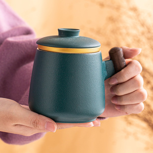 Water Cup mug tea separation tea cup with lid filter personal ceramic cup office wholesale printed logo