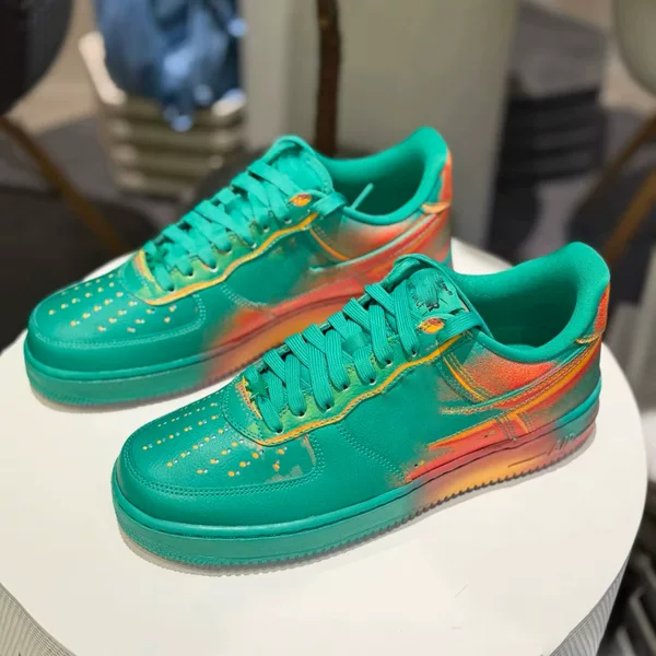New AF1 Heat Map Gradient Skate Shoes Air Force Heat Map American Retro Air Cushion Trendy Shoes Couple's Skate Shoes
