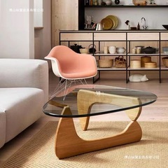コーヒーテーブルクリエイティブガラスリビングルーム無垢材三角形特殊形状木製小さなアパート不規則なコーヒーテーブルミニマリストイン