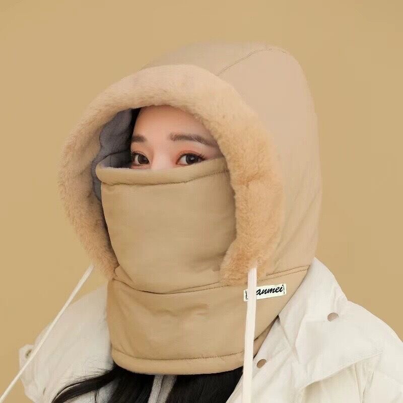 男女冬季雷锋帽户外骑行电动车防寒挡风棉帽子东北加绒厚滑雪面罩|undefined