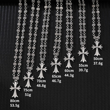 CH嘻哈夜店潮牌十字架项链手工链情人节礼物复古仿银饰朋克挂链