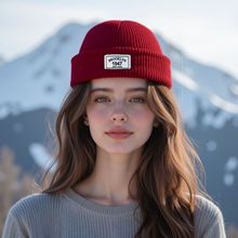 欧美跨境百搭英文贴标毛线帽子休闲简约纯色加厚保暖针织套头冷帽