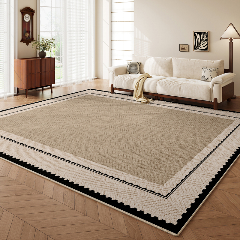 Medieval-Style Carpet for Living Room, Large Area, Household Crystal Velvet Carpet, Stain-Resistant, Easy to Maintain, Non-Slip, Bedroom Bedside Rug