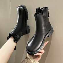 【Amano】短筒靴女2022秋冬季新款厚底馬丁靴增高顯瘦切爾西短靴