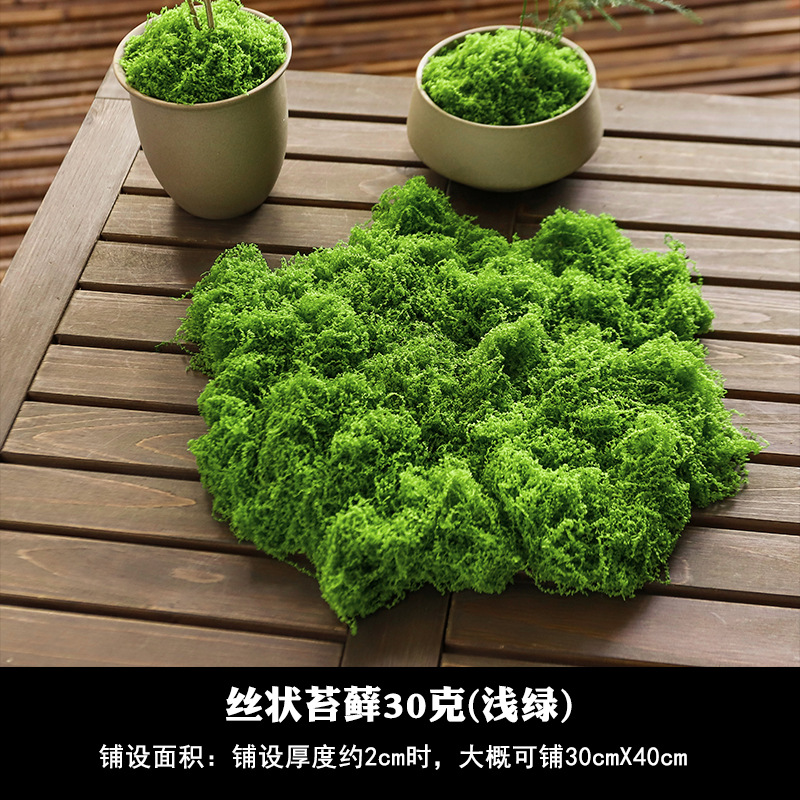 Simulación de musgo artificial de fibra de tela de peluche Micropisaje Disposición ornamental Césped bonsai maceta decoración paisajística