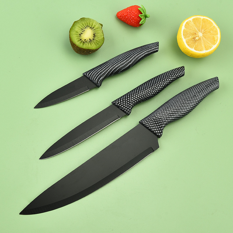 En stock al por mayor nuevo mango de cola de Milano de acero inoxidable caja de regalo de seis piezas de color cuchillo de cocina conjunto de cuchillos domésticos traje