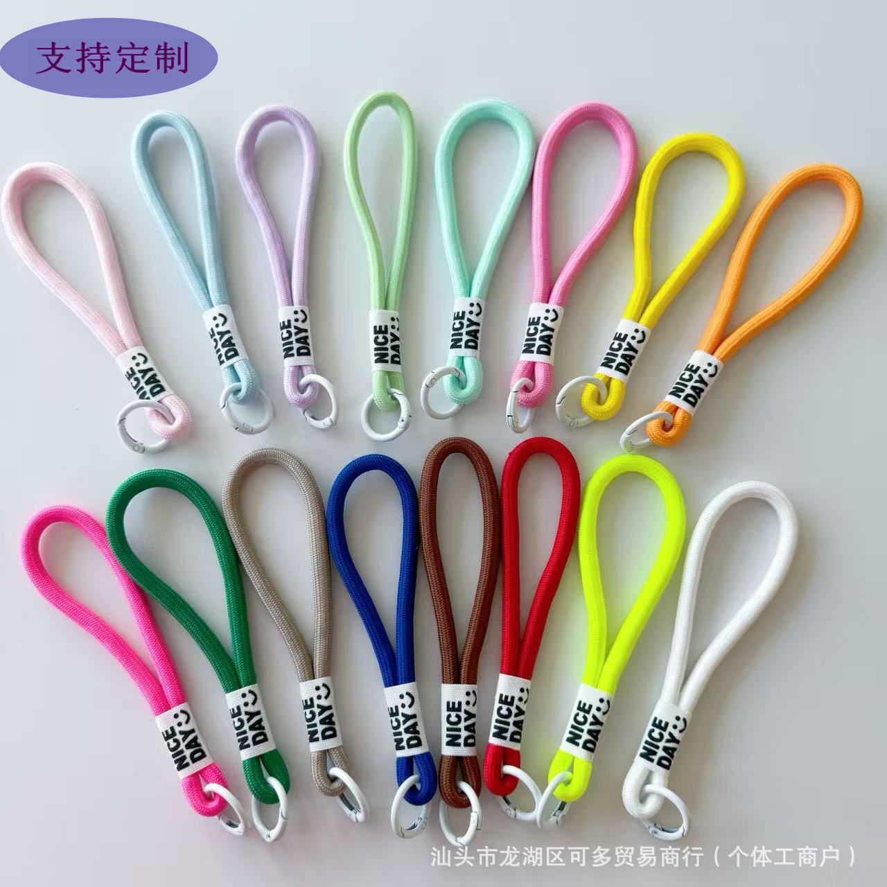 Colorful Woven Phone Strap Keychain Bag Lanyard Water Bottle Pendant Creative Decoration DIY Short Anti-Loss Wrist Strap