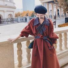 毛呢外套女冬季新款韩系气质感赫本风中长款加棉加厚呢子大衣