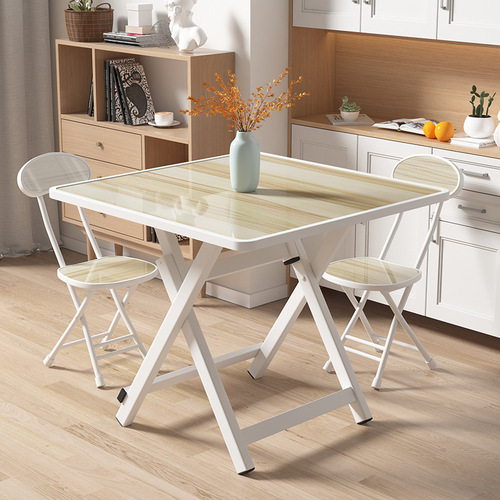 Folding table dining table for home use small apartment dining table for rent eating table stall portable square folding table