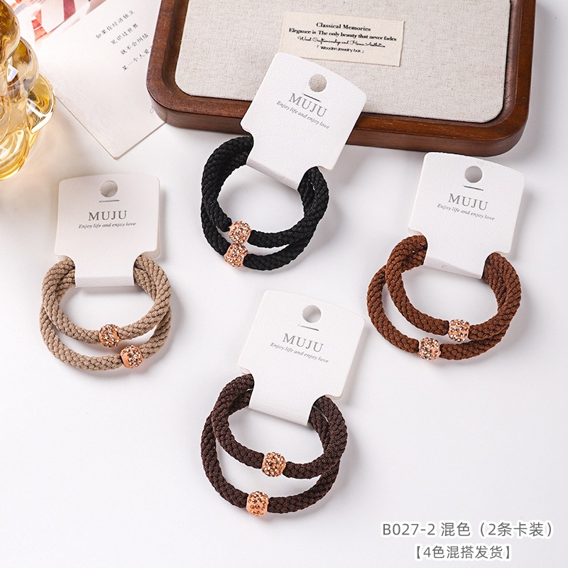 [Carga de tarjeta] sensación de alto nivel coreano de cabello de código de barras de moda de alta elasticidad de cabello anillo de cabello correa de cola de caballo