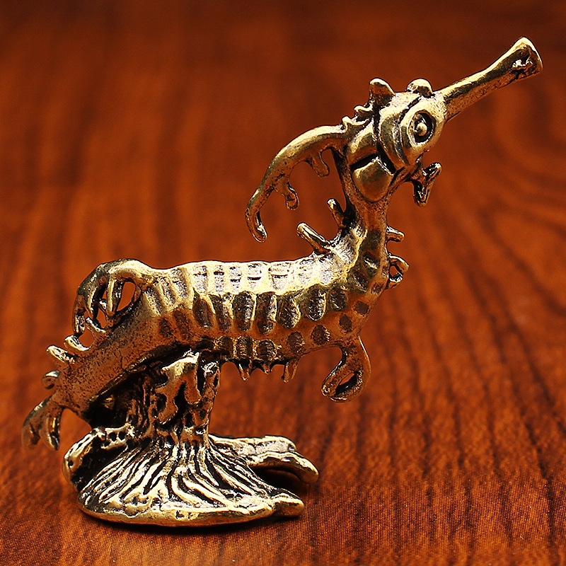 국경을 넘나드는 해양 동물 골동품 빈티지 해마 황동 장식품 티펫 데스크탑 장식 공예 컬렉션 기념품
