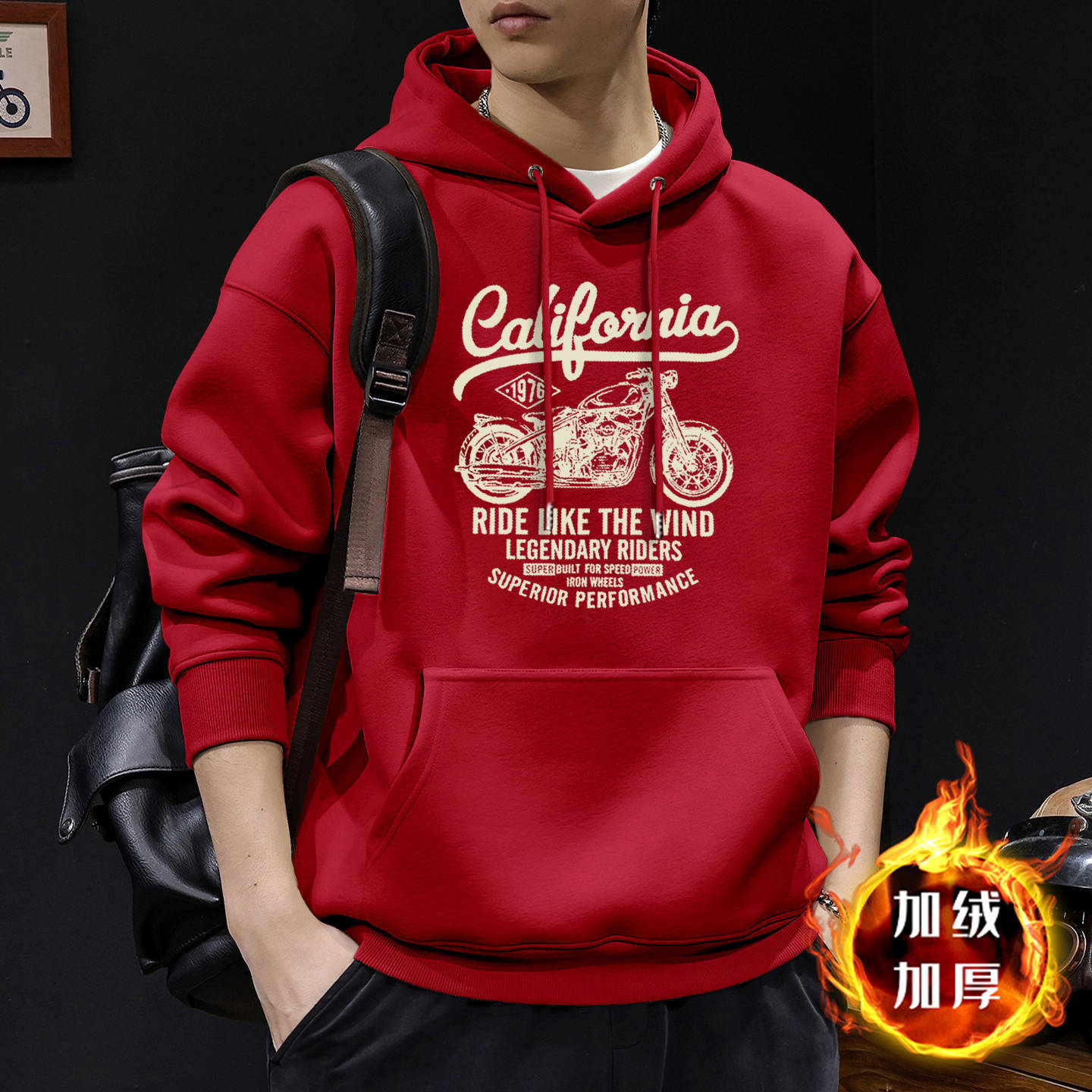 Hong Kong estilo japonés casual 420g pesado chaqueta encapuchada hombre primavera y otoño americano suelto y versátil chaqueta de pareja de estudiantes