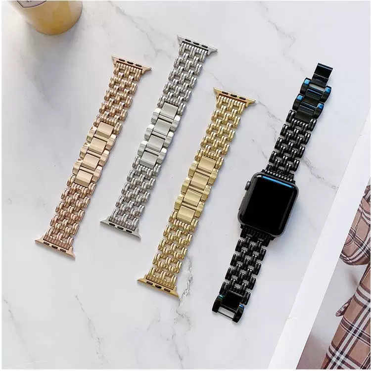 Подходит для браслета Apple iWatch SE с двойной цепочкой счастья и пятью бусинами, металлического ремешка S10, ремешка iwatch