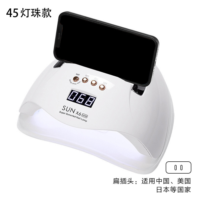 Lámpara de uñas de alta potencia, sensor inteligente, sincronización, fototerapia, máquina de uñas, lámpara de horneado de uñas LED, no máquina de uñas de mano negra